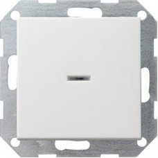 Переключатель кнопочный одноклавишный Gira System 55 с подсветкой 10A 250V чисто-белый шелковисто-матовый 013627