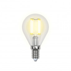 Лампа светодиодная филаментная (UL-00000197) Uniel E14 6W 3000K прозрачная LED-G45-6W/WW/E14/CL