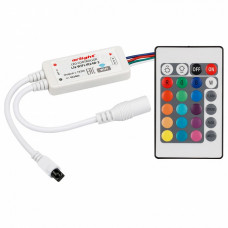 Контроллер-регулятор цвета RGB с пультом ДУ Arlight LN-WIFI LN-WIFI-IR24B-2 (12-24V, 72-144W, ПДУ 24кн, RGB)